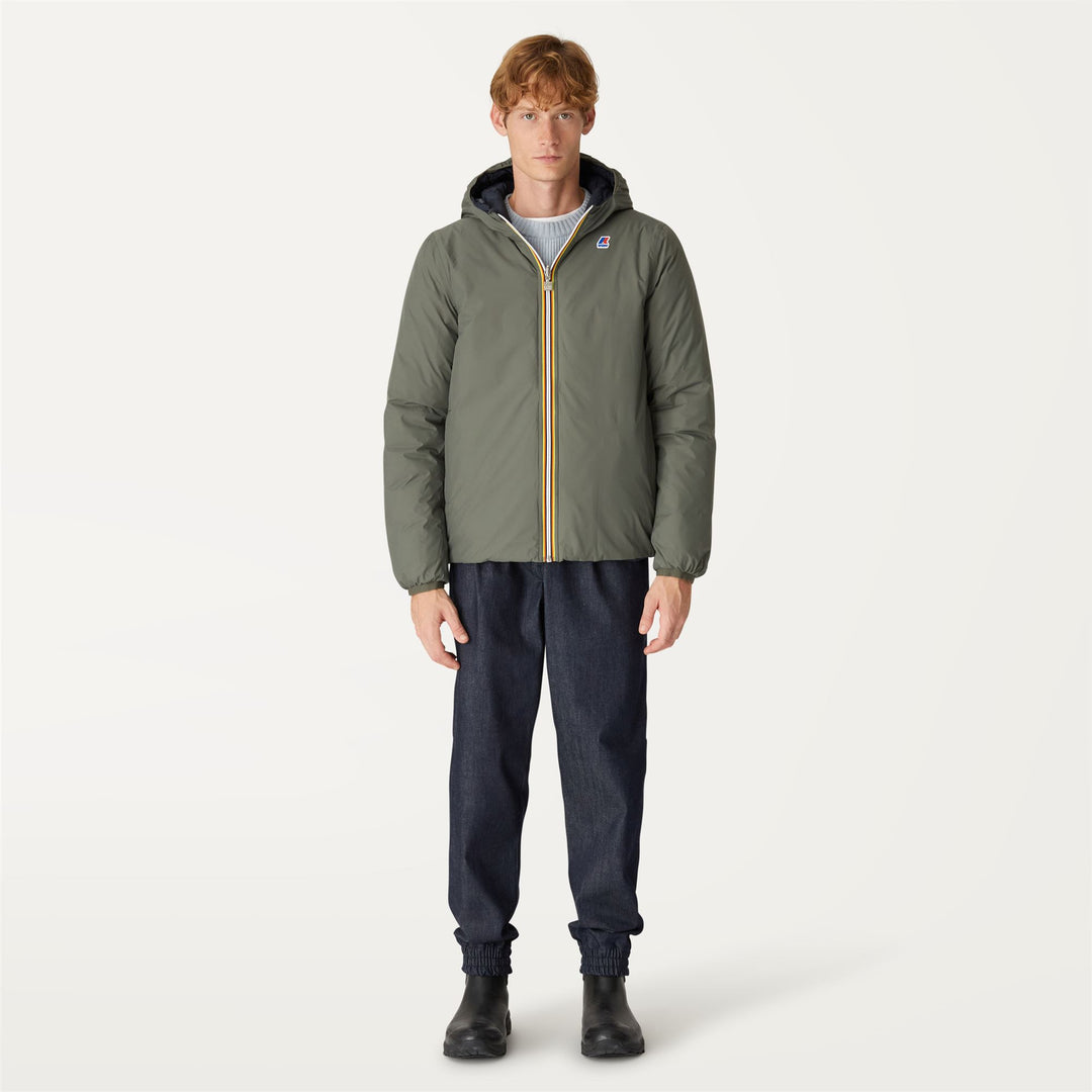 Blackish Green Men's Reversible Down Jacket for Extreme Cold 01