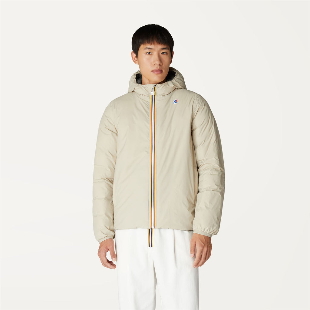 Jackets_Man_JACQUES THERMO PLUS.2 DOUBLE_Short_Beige-GREEN BLK - Commercial 4