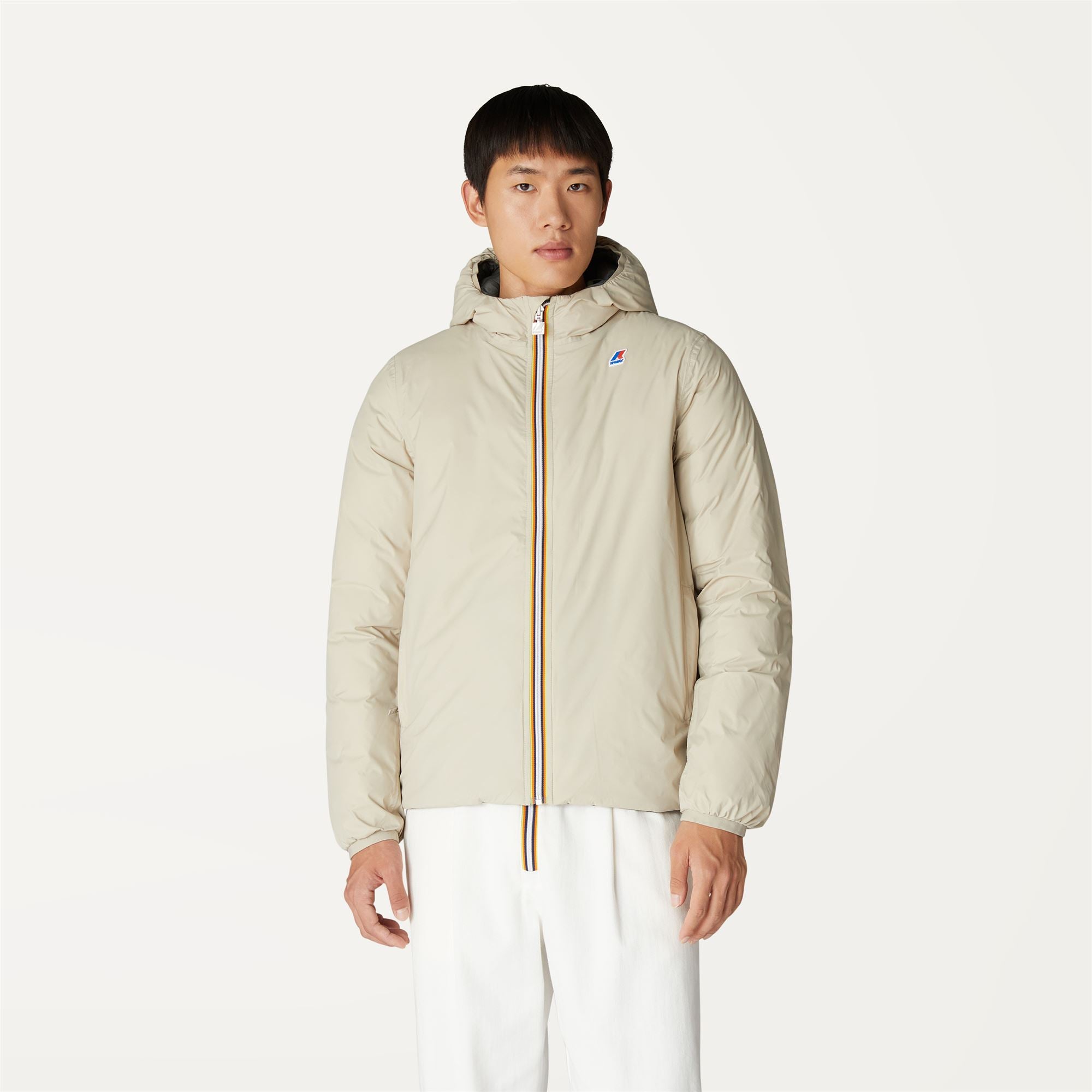 Jackets_Man_JACQUES THERMO PLUS.2 DOUBLE_Short_Beige-GREEN BLK - Commercial 4