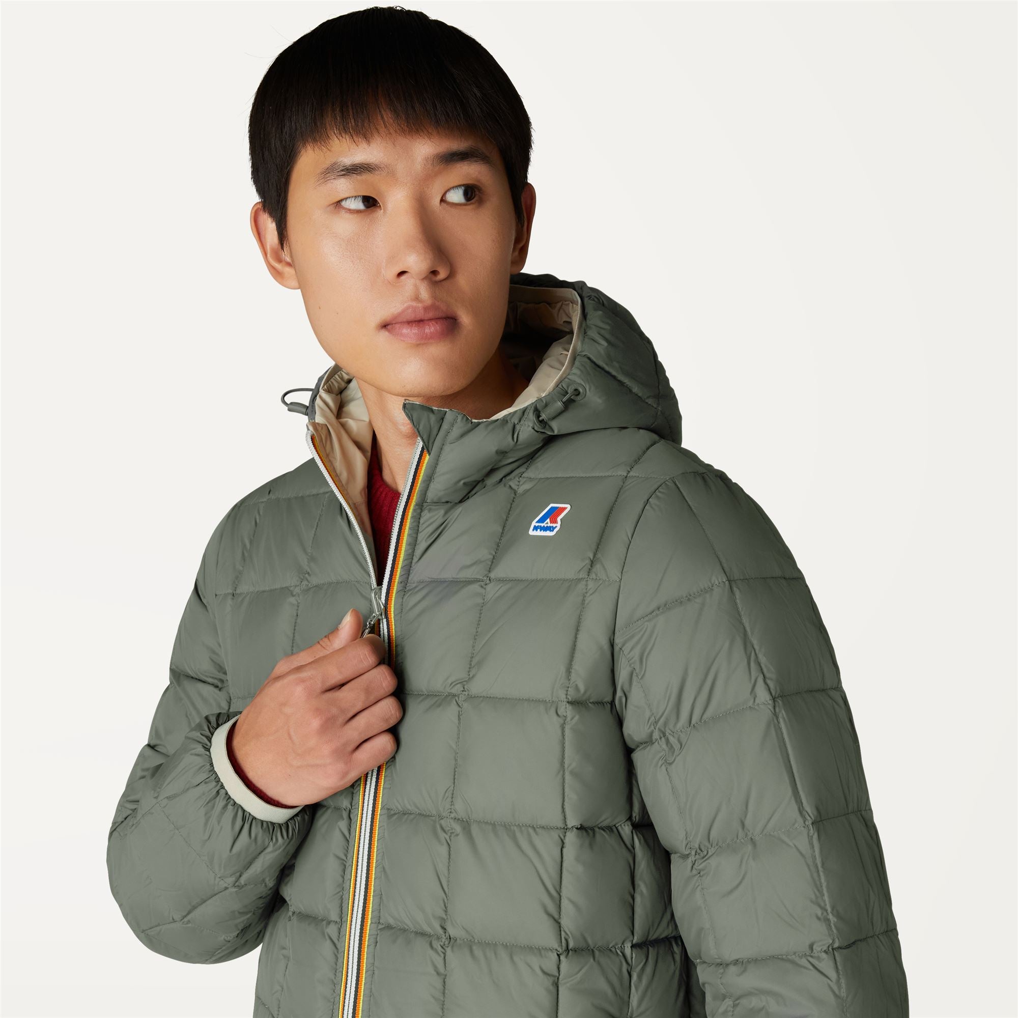 Jackets_Man_JACQUES THERMO PLUS.2 DOUBLE_Short_Beige-GREEN BLK - Commercial 7