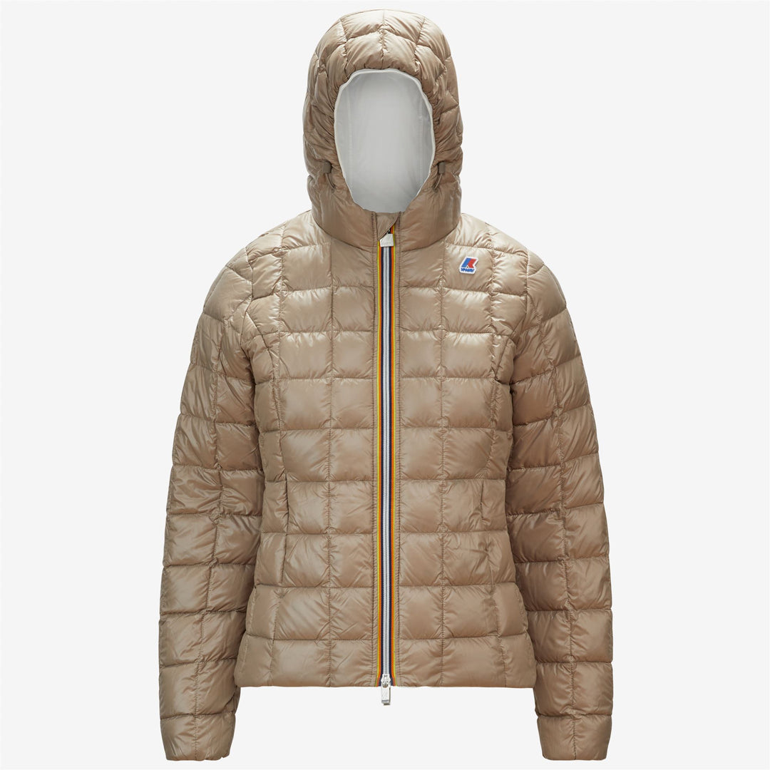 Giacca Invernale Reversibile Donna Beige Grigia con Imbottitura in Piuma main