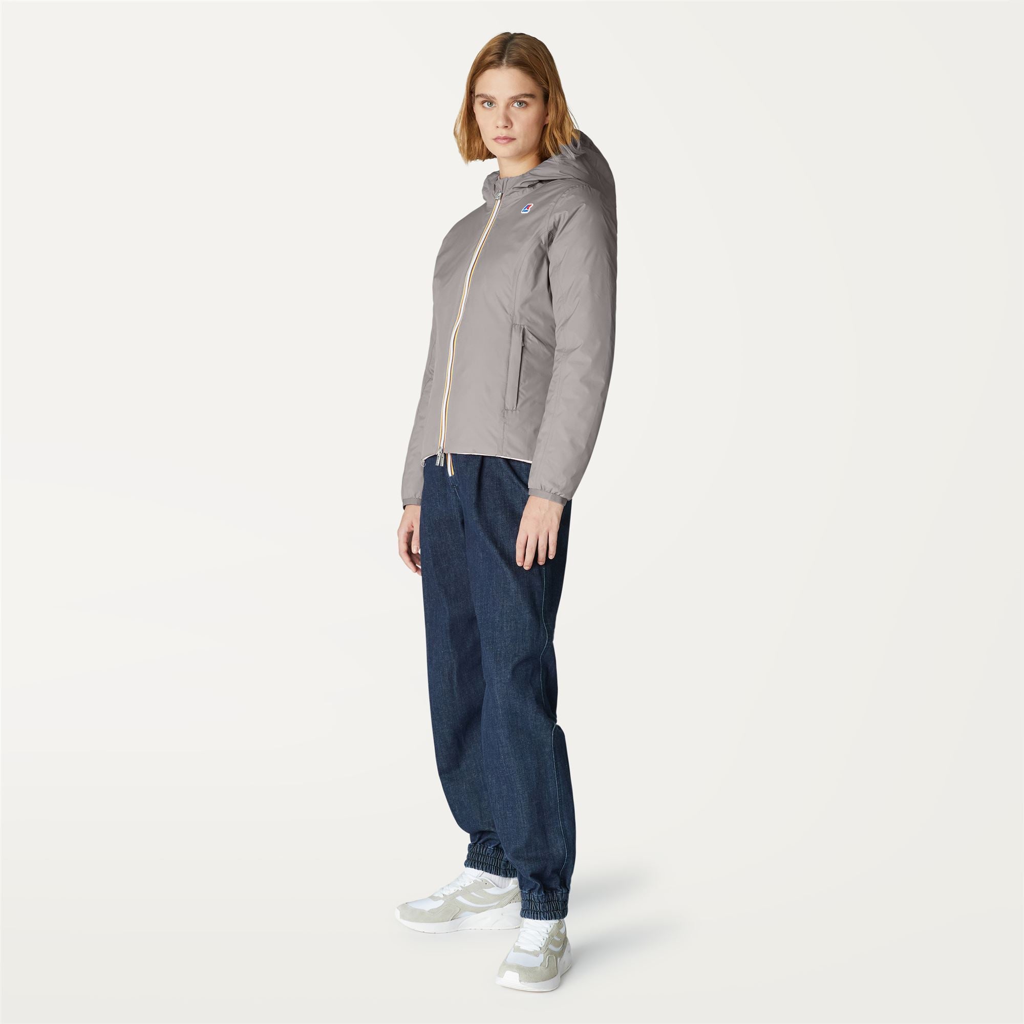 Jackets_Woman_LILY THERMO PLUS.2 DOUBLE_Short_Grey Md Steel - Pink Dafne - Commercial 5