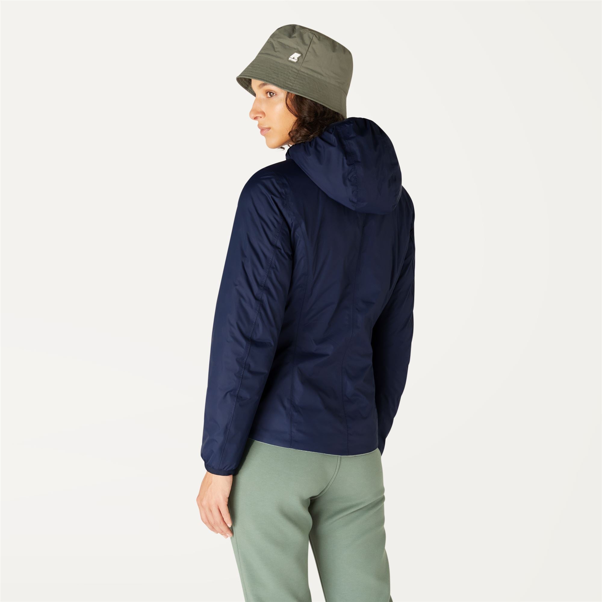 Jackets_WOMAN_LILY THERMO PLUS.2 DOUBLE_Short_Blue Depth - Green Laurel - Commercial 6