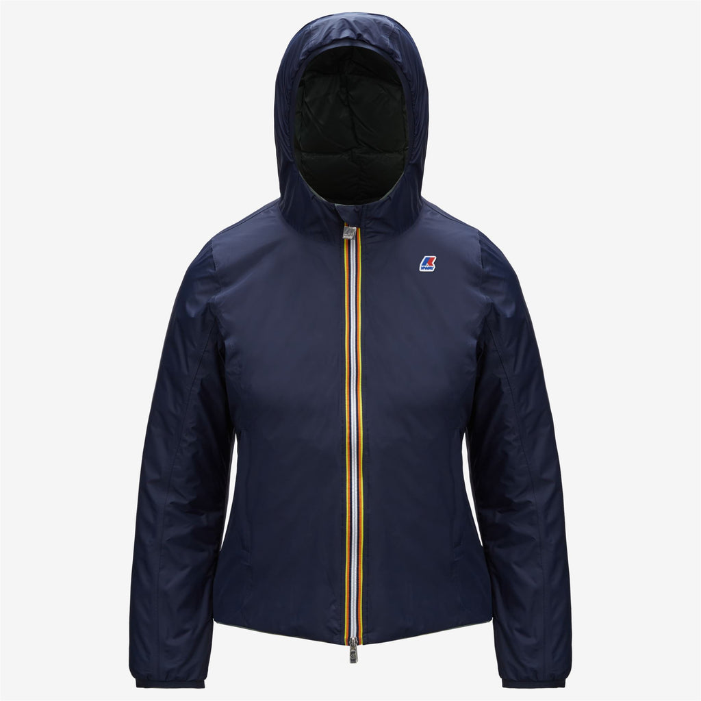 Jackets_WOMAN_LILY THERMO PLUS.2 DOUBLE_Short_Blue Depth - Green Laurel - Commercial 1