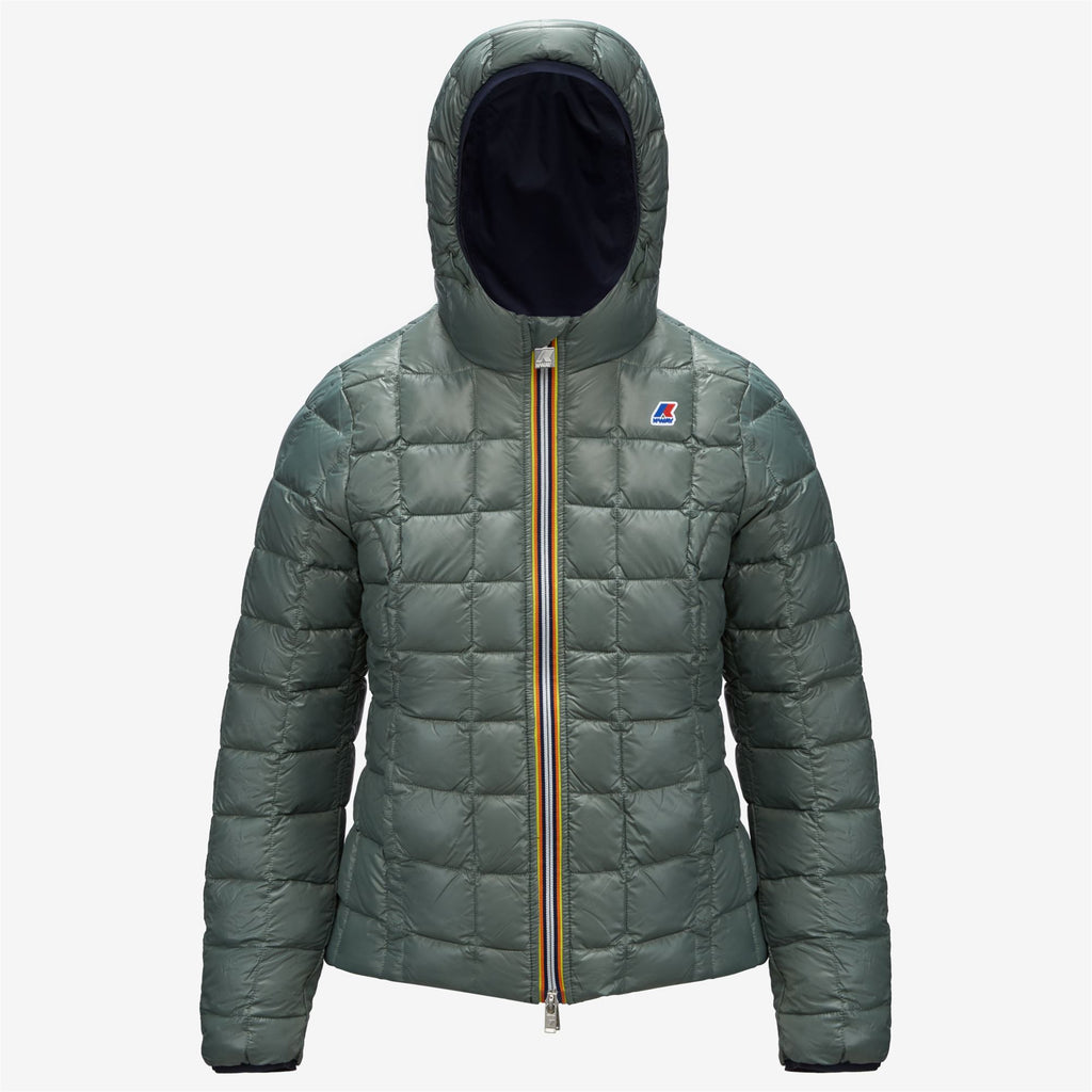 Jackets_WOMAN_LILY THERMO PLUS.2 DOUBLE_Short_Blue Depth - Green Laurel - Commercial 2