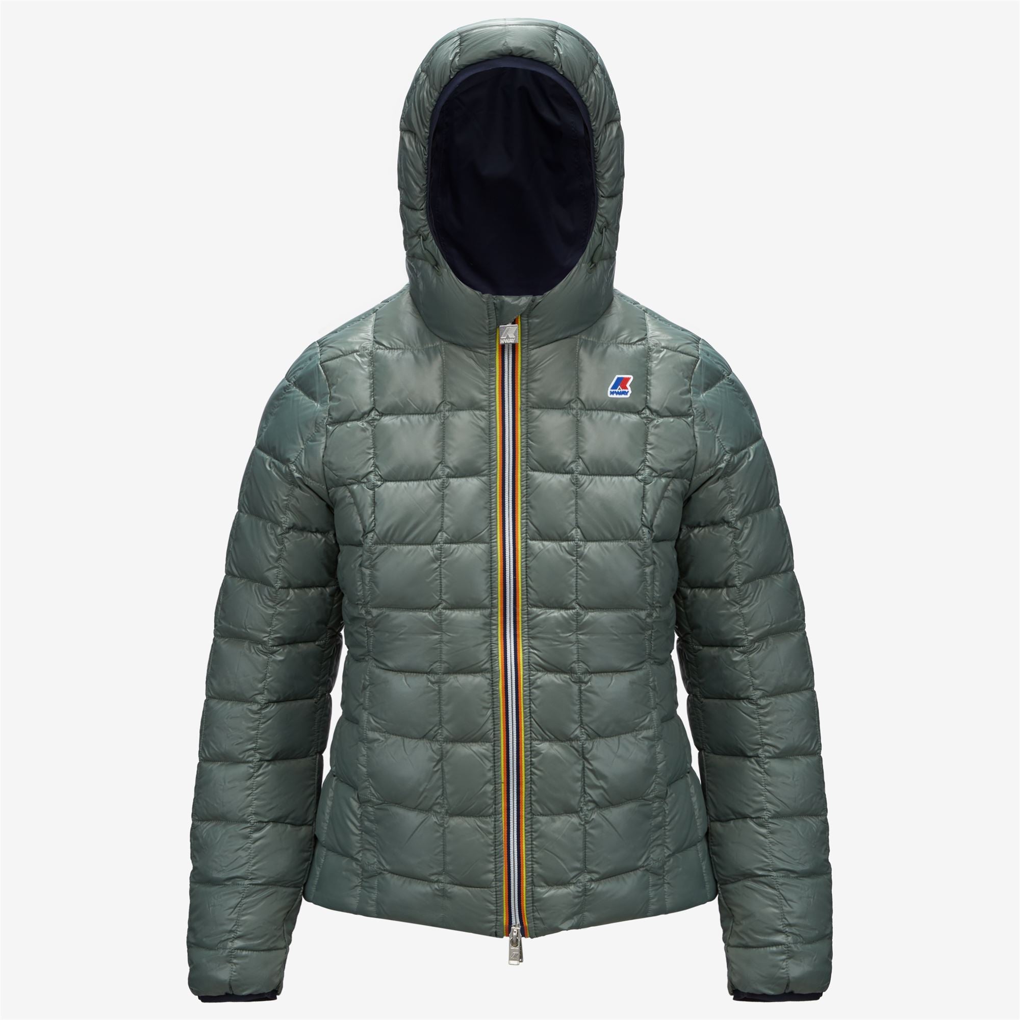 Jackets_WOMAN_LILY THERMO PLUS.2 DOUBLE_Short_Blue Depth - Green Laurel - Commercial 2