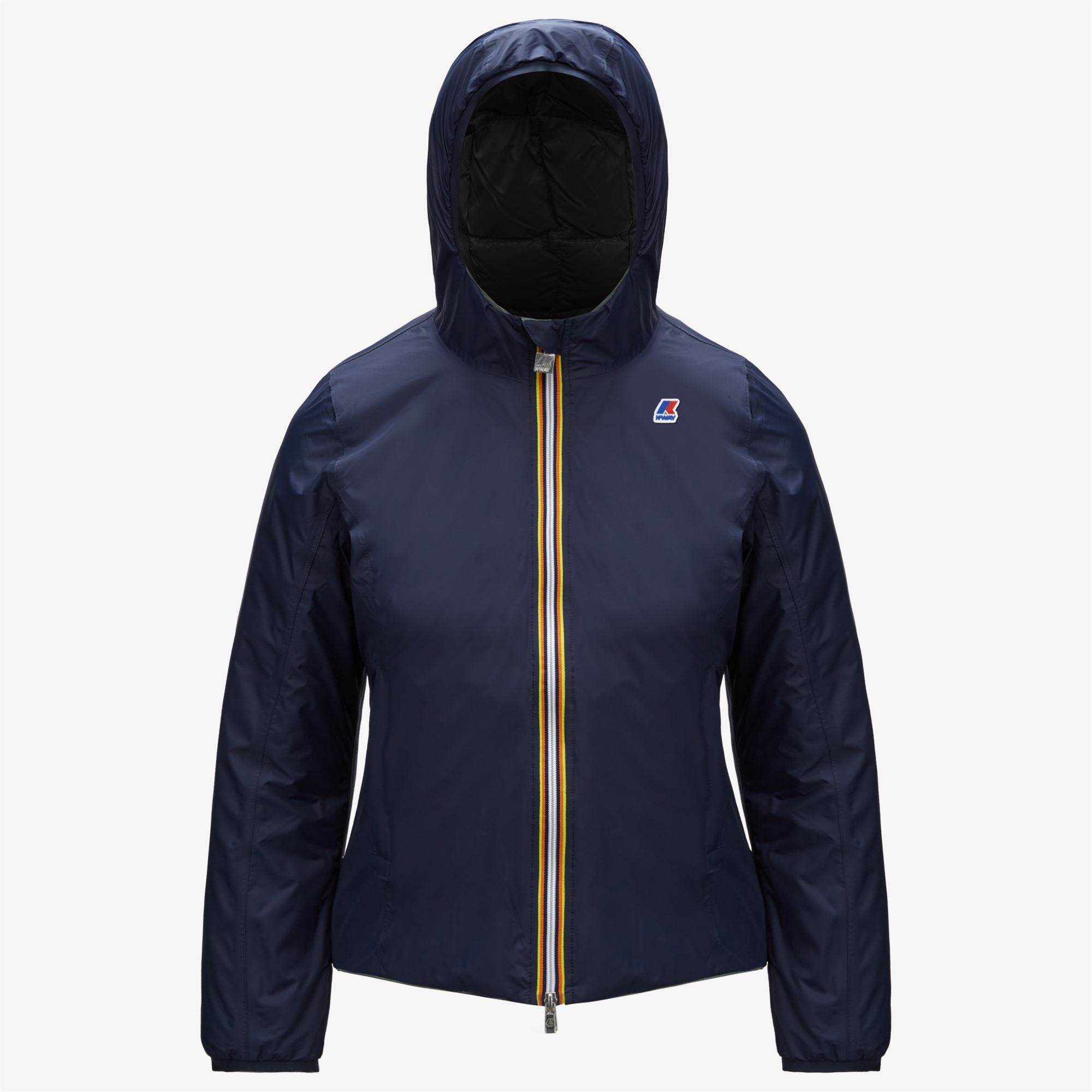 Jackets_WOMAN_LILY THERMO PLUS.2 DOUBLE_Short_Blue Depth - Green Laurel - Commercial 1