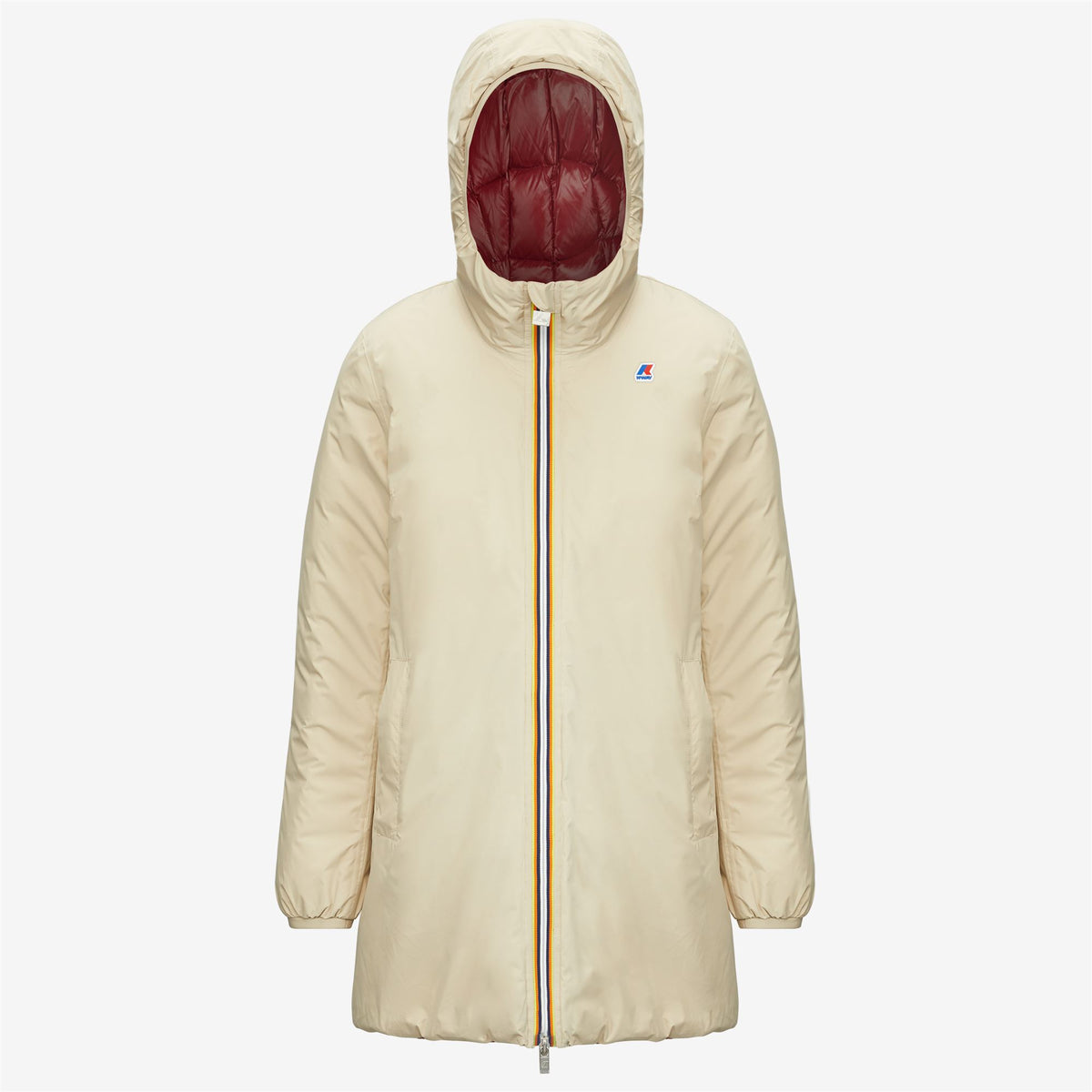Jackets_Woman_SOPHIE THERMO PLUS.2 DOUBLE_Mid_Beige Grey - Red Dk Tomato - Commercial 1