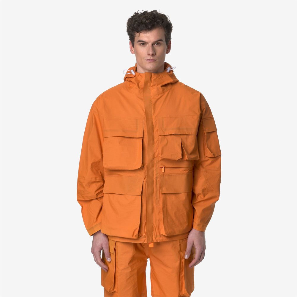 Orange Unisex Mid Waterproof Jacket for City Wear 02