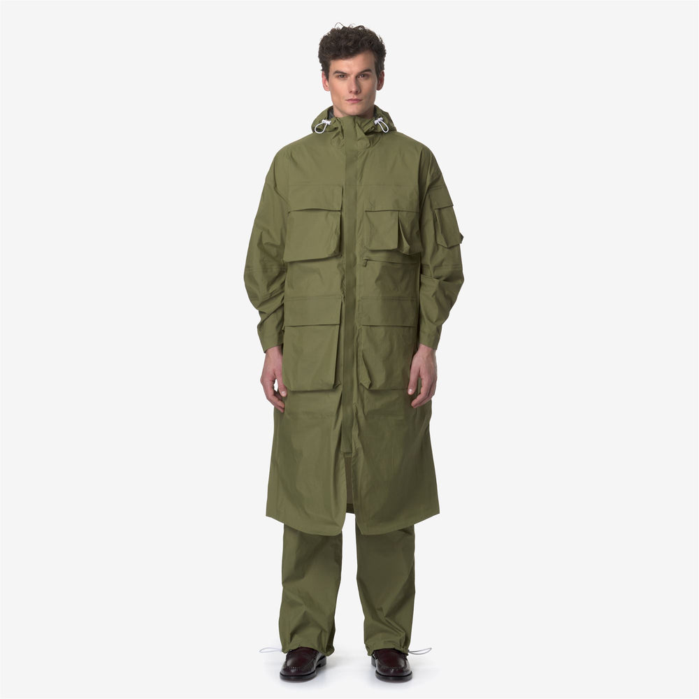 Sphagnum Green Unisex Long Waterproof City Jacket 02
