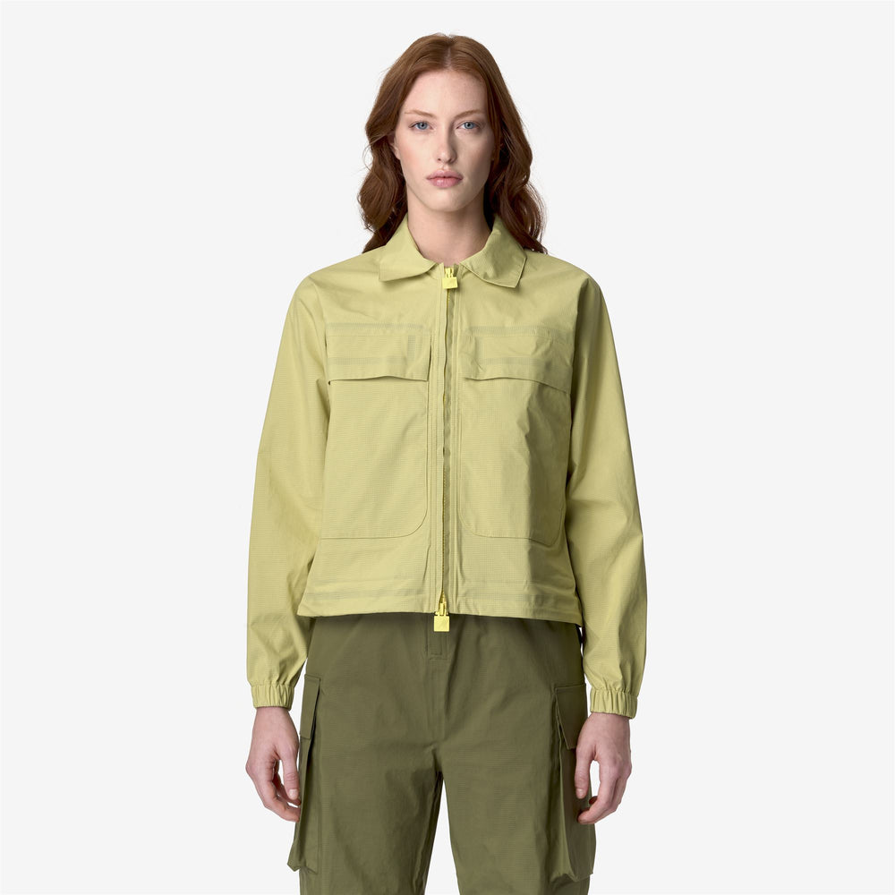 Yellow Women's Short Windproof Jacket for City Use 02