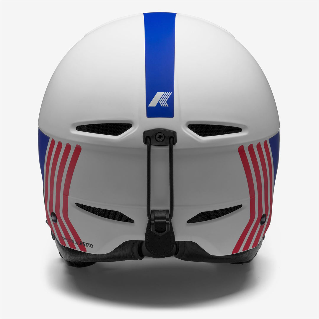 Grey Unisex Ski Helmet with Blue and Red Logos 01
