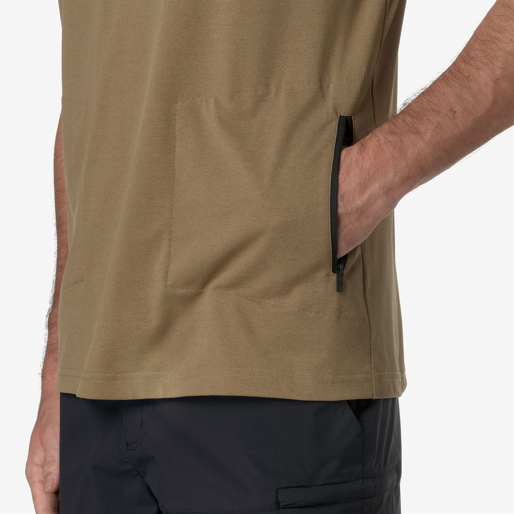 Brown Green Unisex Packable T-Shirt with Recycled Polyester 02