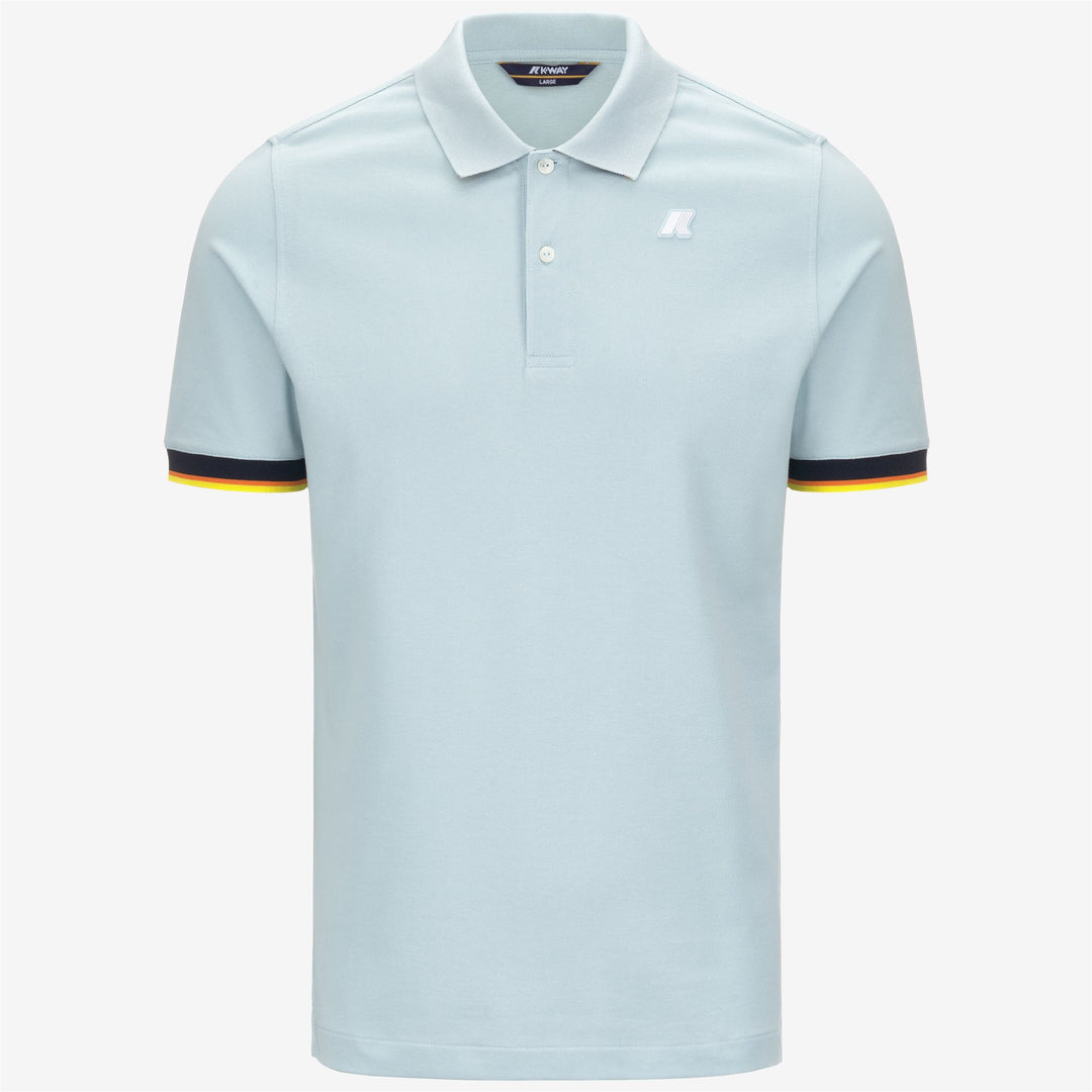 Polo Shirt Uomo in Piquet di Cotone Stretch Azzurro Baby per Città 01