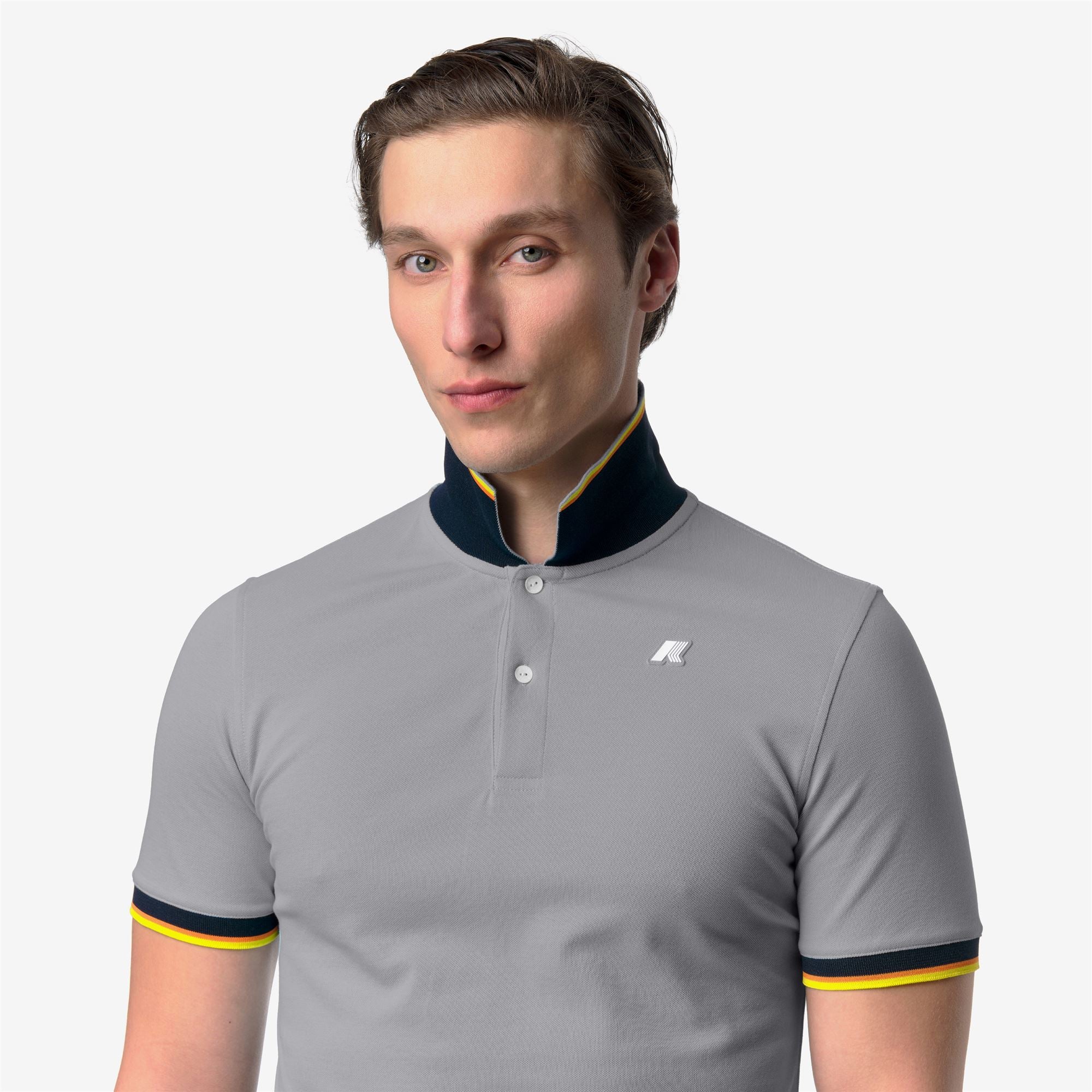 Polo Shirts_Man_VINCENT SLIM PIQUE_Polo_Grey Frost - Commercial 7
