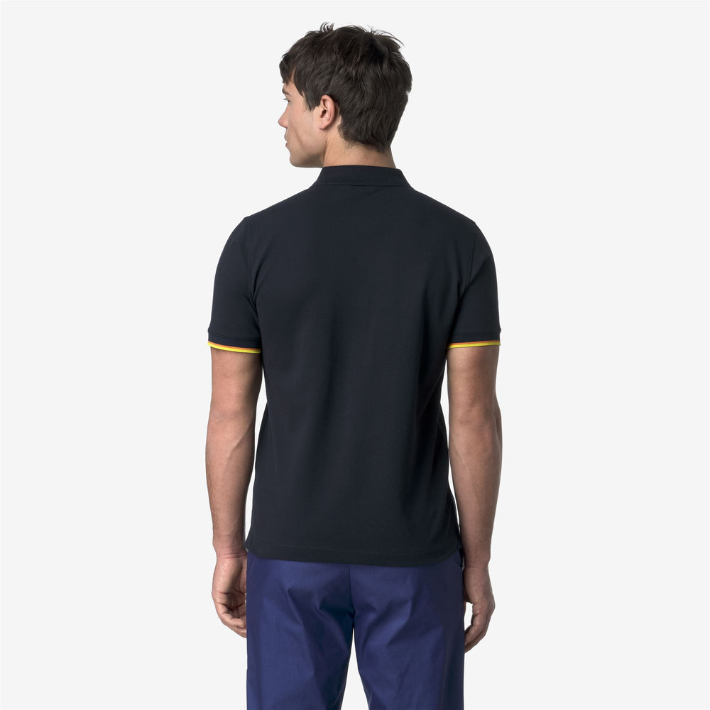 Blue Men's Stretch Cotton Piqué Polo Shirt for City Wear 02