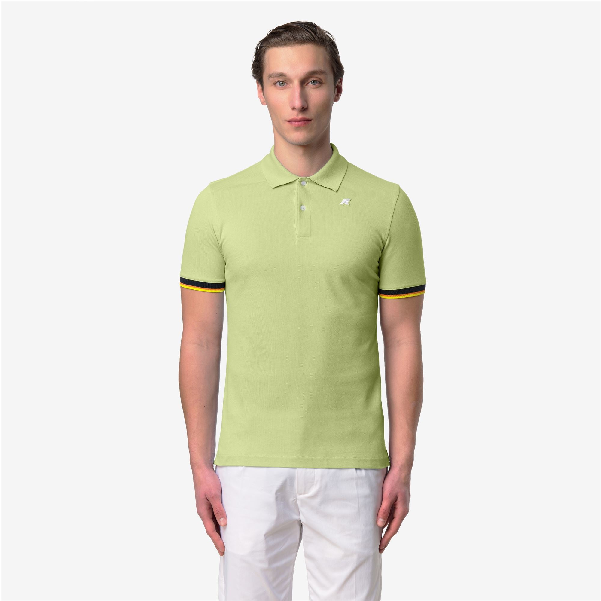 Polo Shirts_Man_VINCENT SLIM PIQUE_Polo_Green Dk Lime - Commercial 4