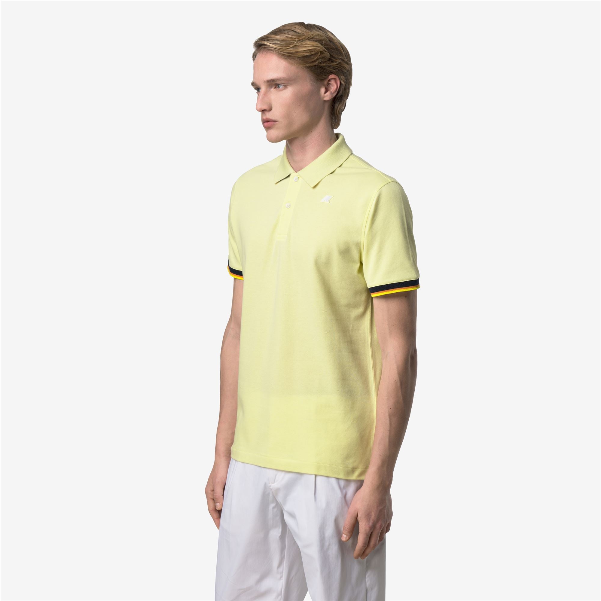Polo Shirts_Man_VINCENT SLIM PIQUE_Polo_Yellow Lime - Commercial 5