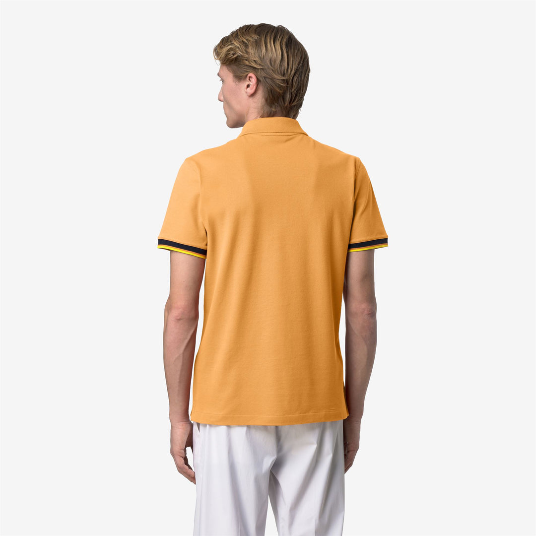 Amber Orange Men's Stretch Cotton Piqué Polo Shirt for City Wear main