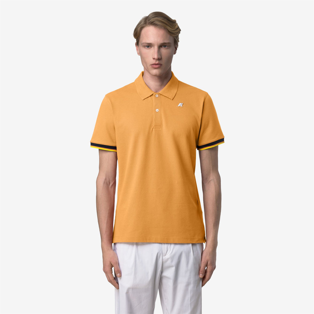 Amber Orange Men's Stretch Cotton Piqué Polo Shirt for City Wear main