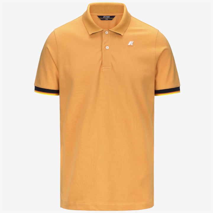 Amber Orange Men's Stretch Cotton Piqué Polo Shirt for City Wear 1