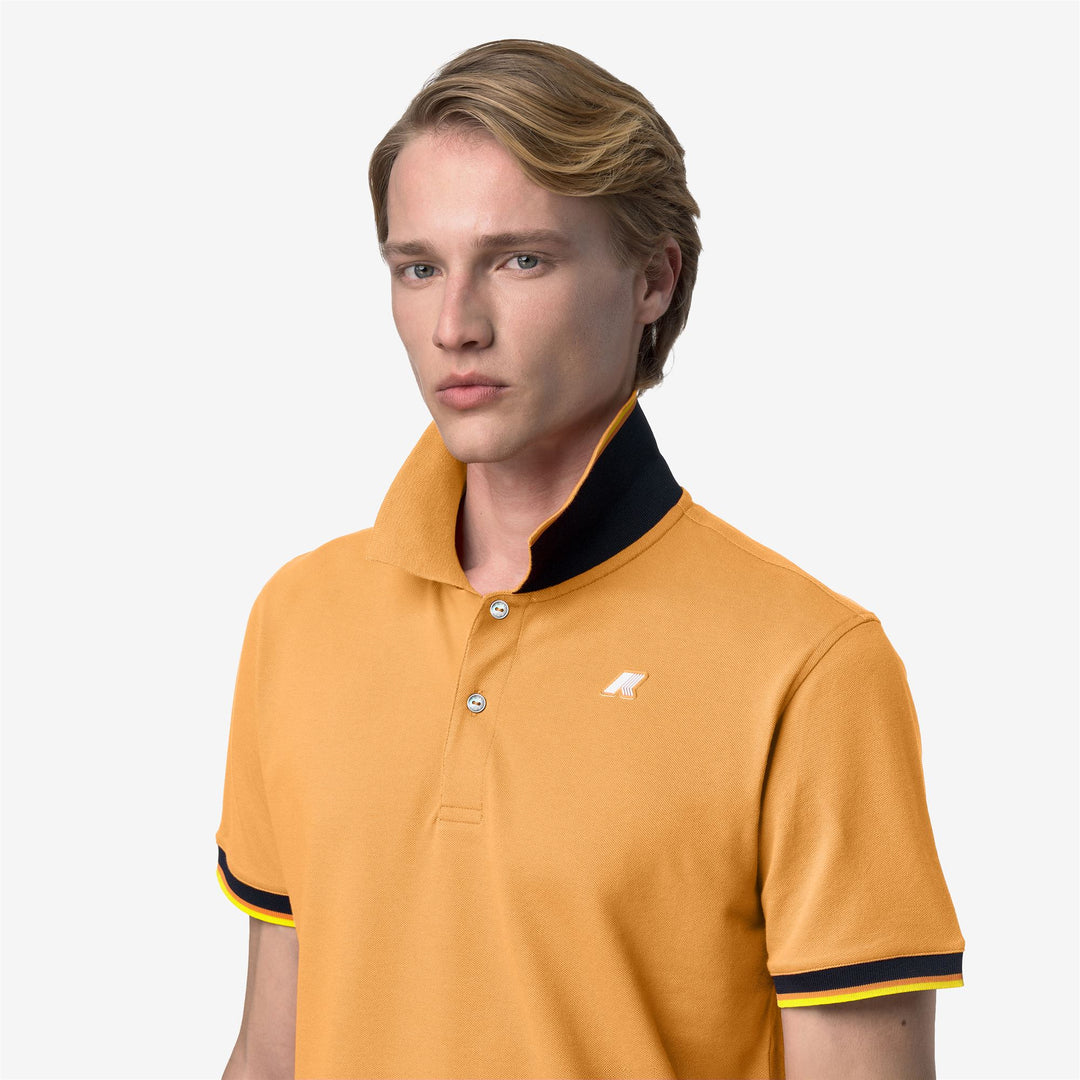 Amber Orange Men's Stretch Cotton Piqué Polo Shirt for City Wear main