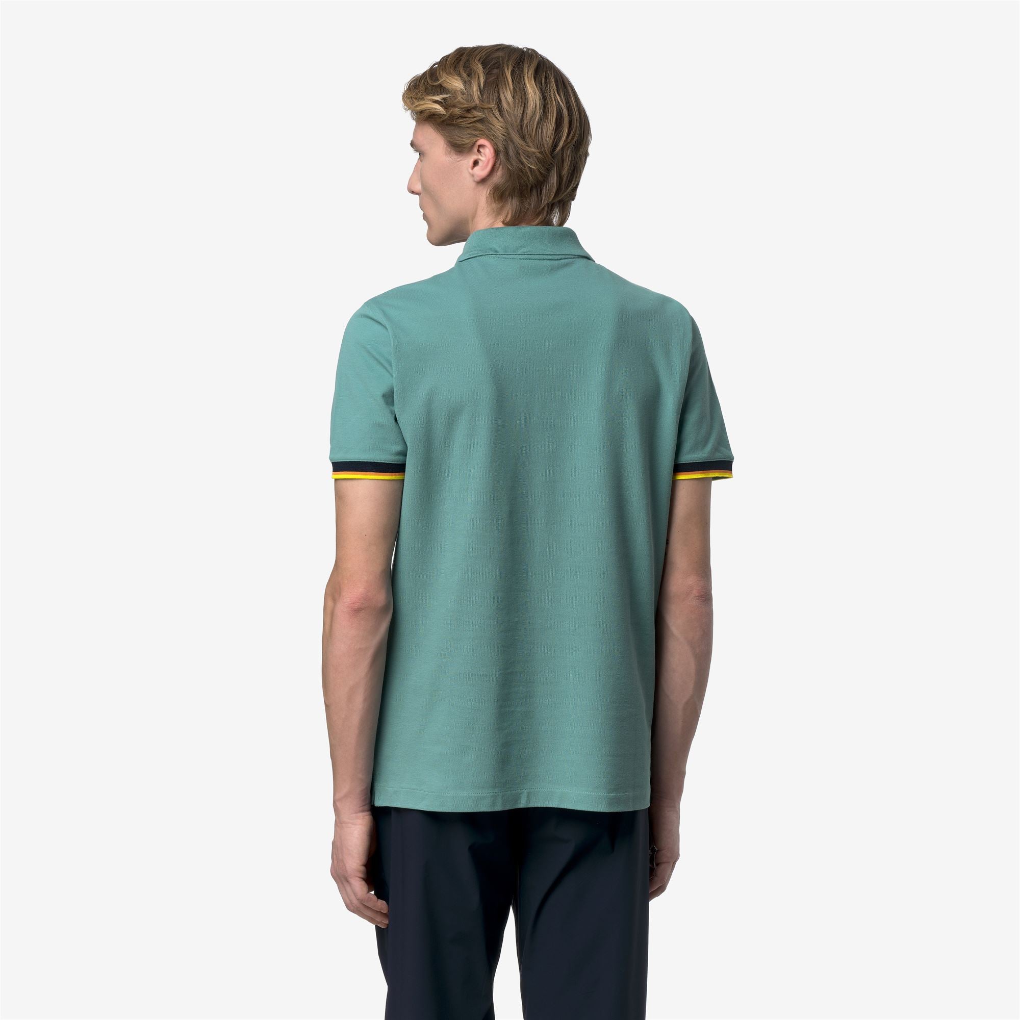 Polo Shirts_Man_VINCENT SLIM PIQUE_Polo_Green Mine - Commercial 6