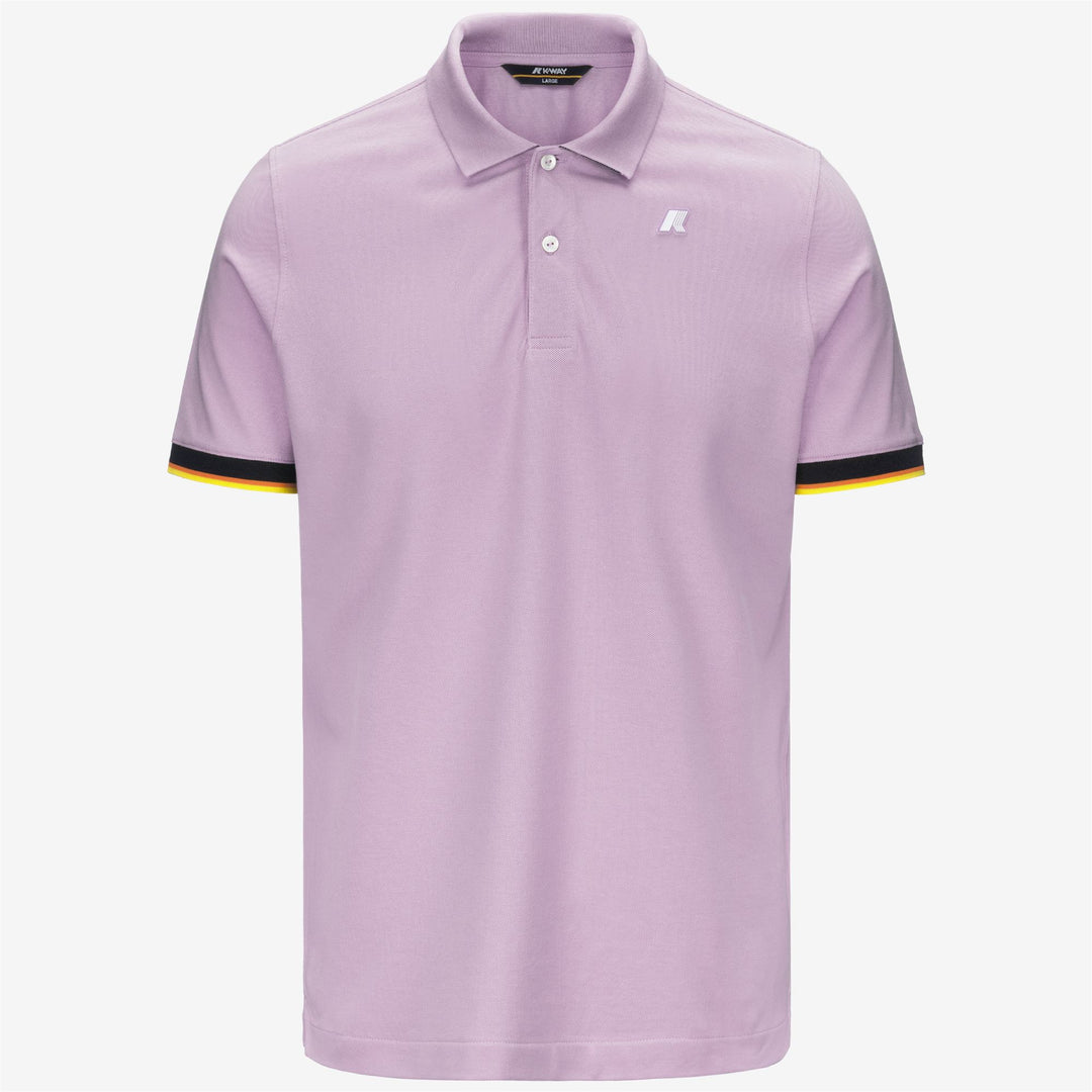 Polo in Piquet di Cotone Stretch Viola Uomo per Abbigliamento Urbano 01