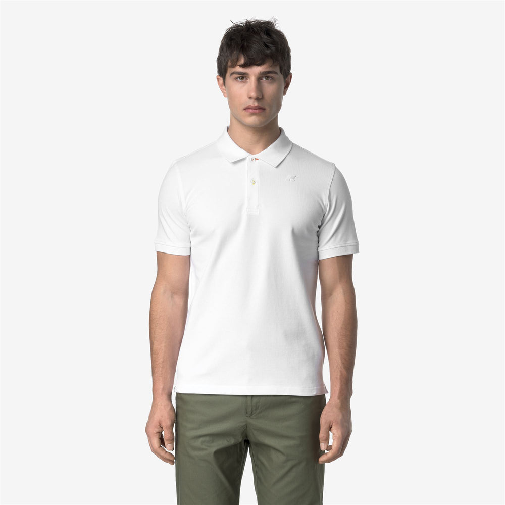 Grey White Men's Slim Fit Stretch Cotton Polo Shirt for City Wear 02