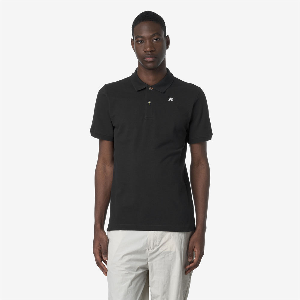 Black Grey Men's Slim Fit Stretch Cotton Polo Shirt 02