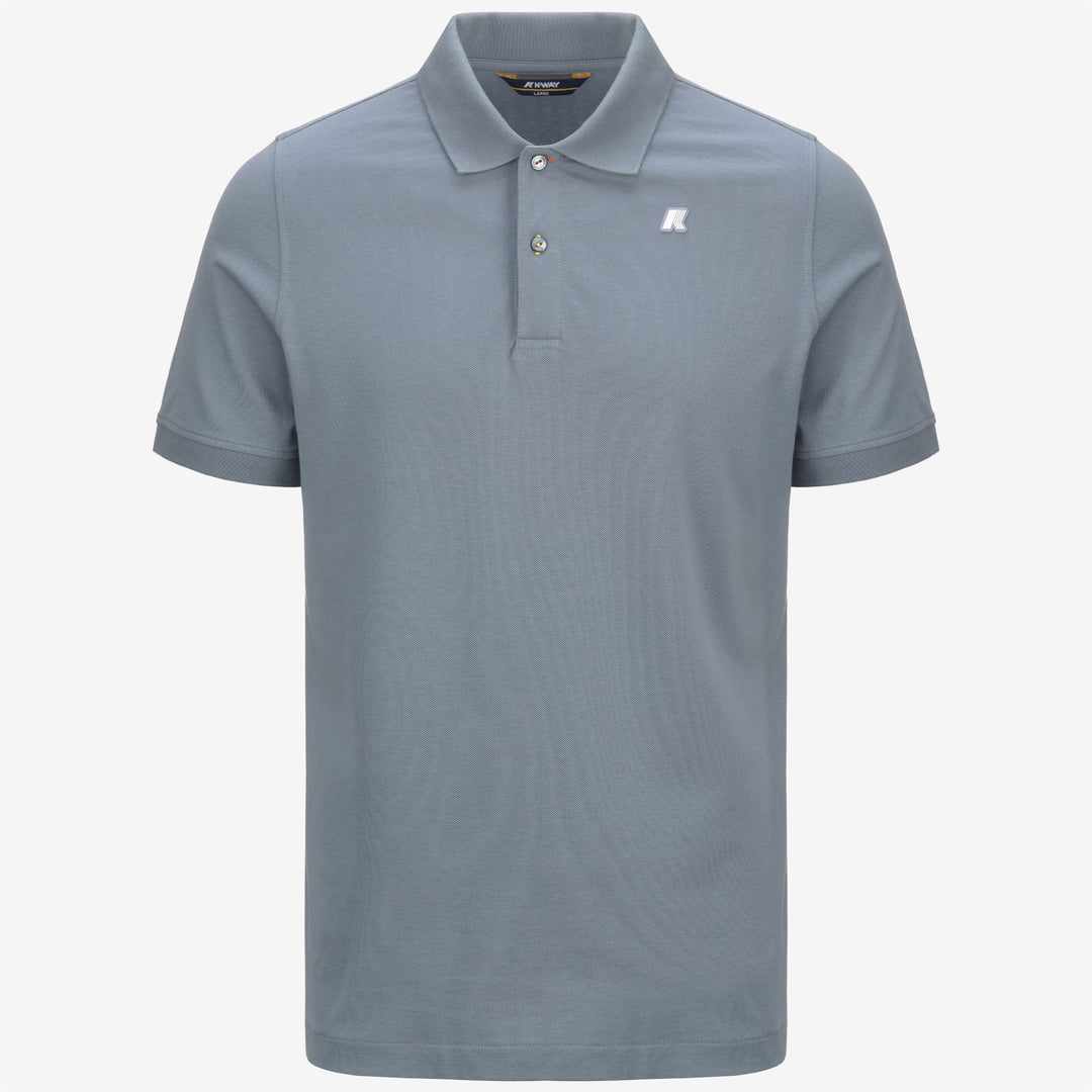 Polo de algodón elástico slim fit en gris azul para hombre 01