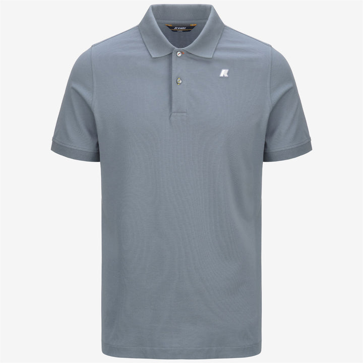 Polo de algodón elástico slim fit en gris azul para hombre 1