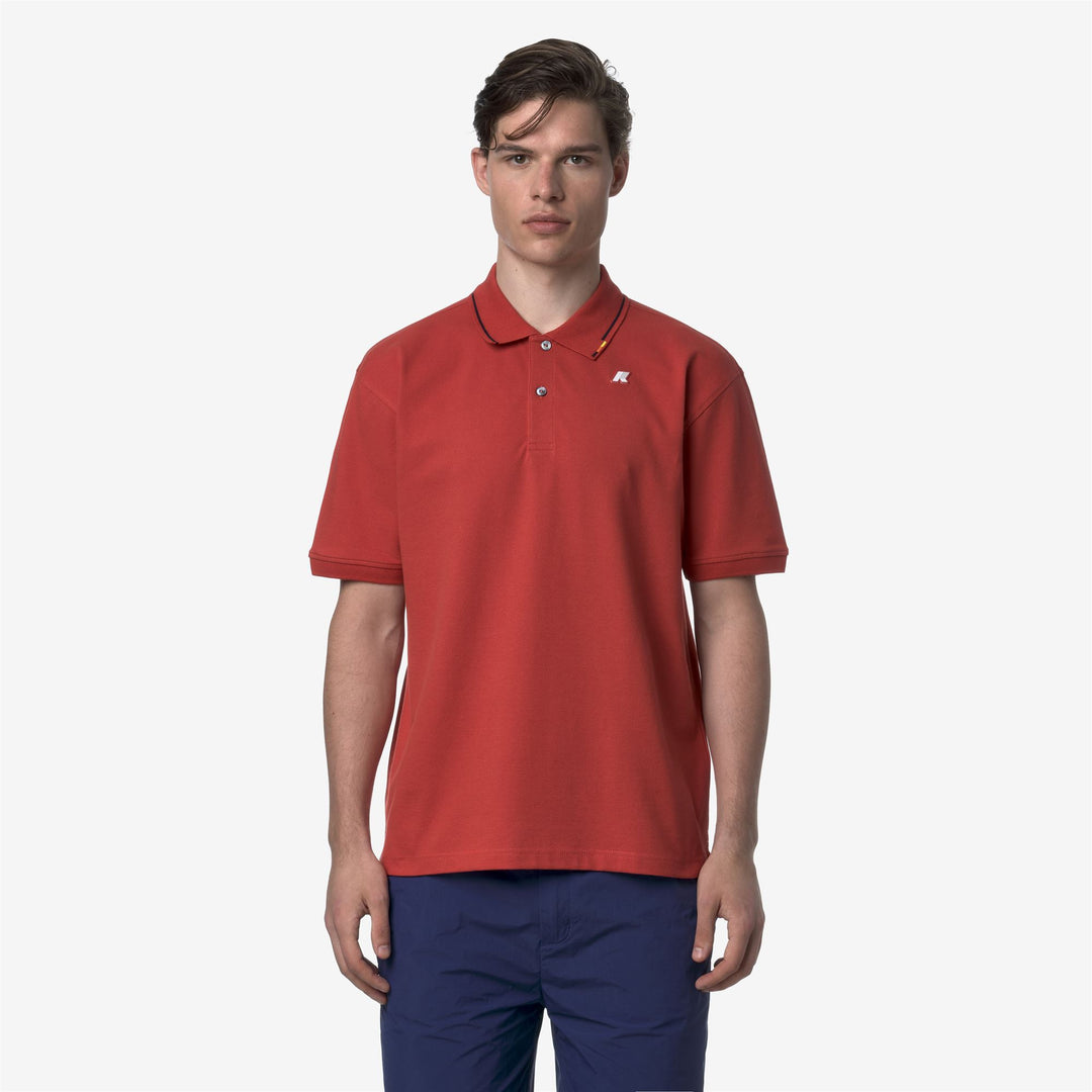 Polo piqué rossa da uomo per la primavera estate main
