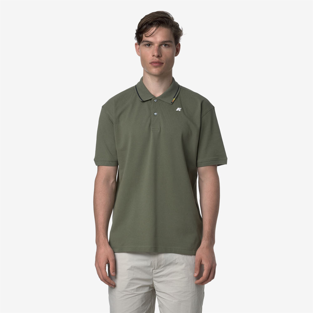 Lichen Green Men's Cotton Polo Shirt for City Wear 02