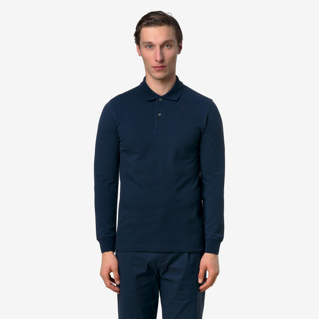 Polo Shirts_Man_MONJU SLIM PIQUE_Polo_Blue Insignia - Commercial 4