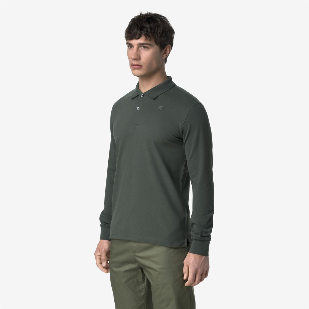 Polo Shirts_MAN_MONJU PIQUE_Polo_GREEN BLACKISH - Commercial 5