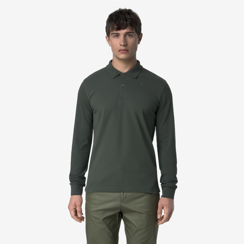 Polo Shirts_MAN_MONJU PIQUE_Polo_GREEN BLACKISH - Commercial 4