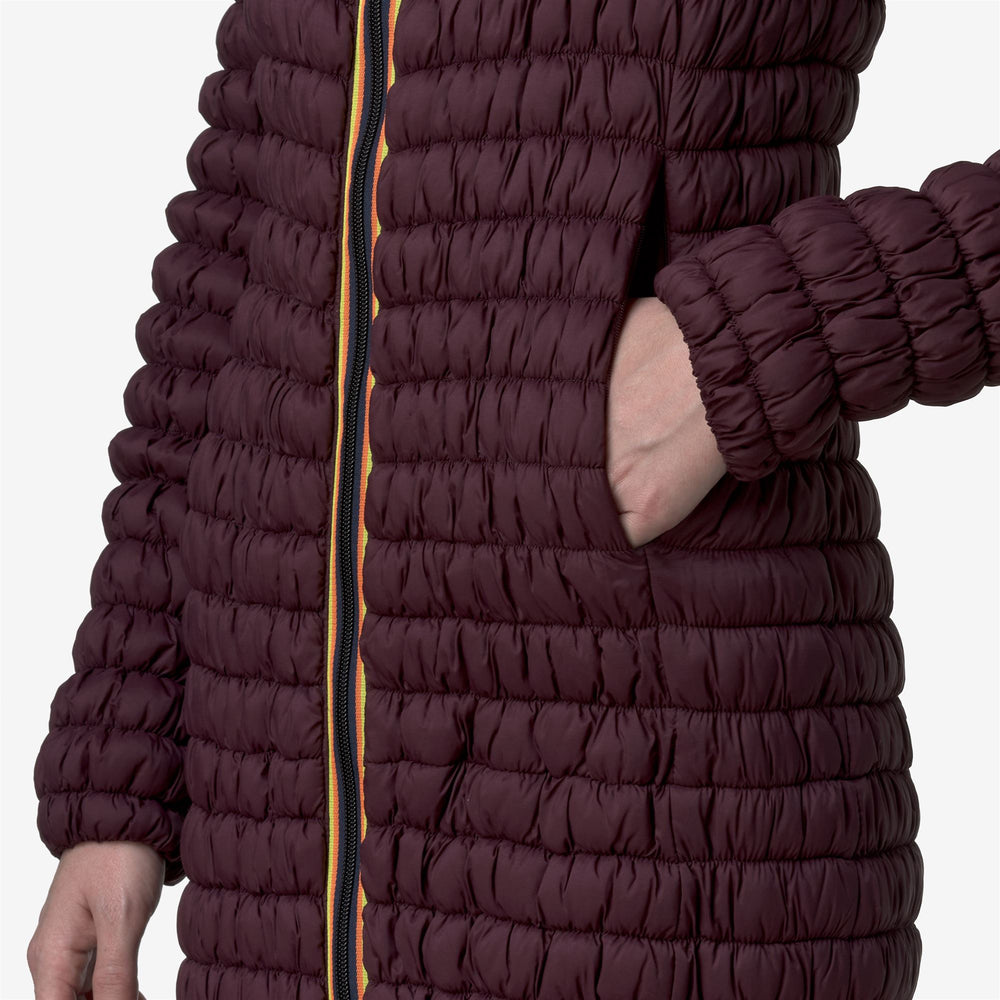 Red Women's Long Quilted Jacket with PrimaLoft Insulation 02