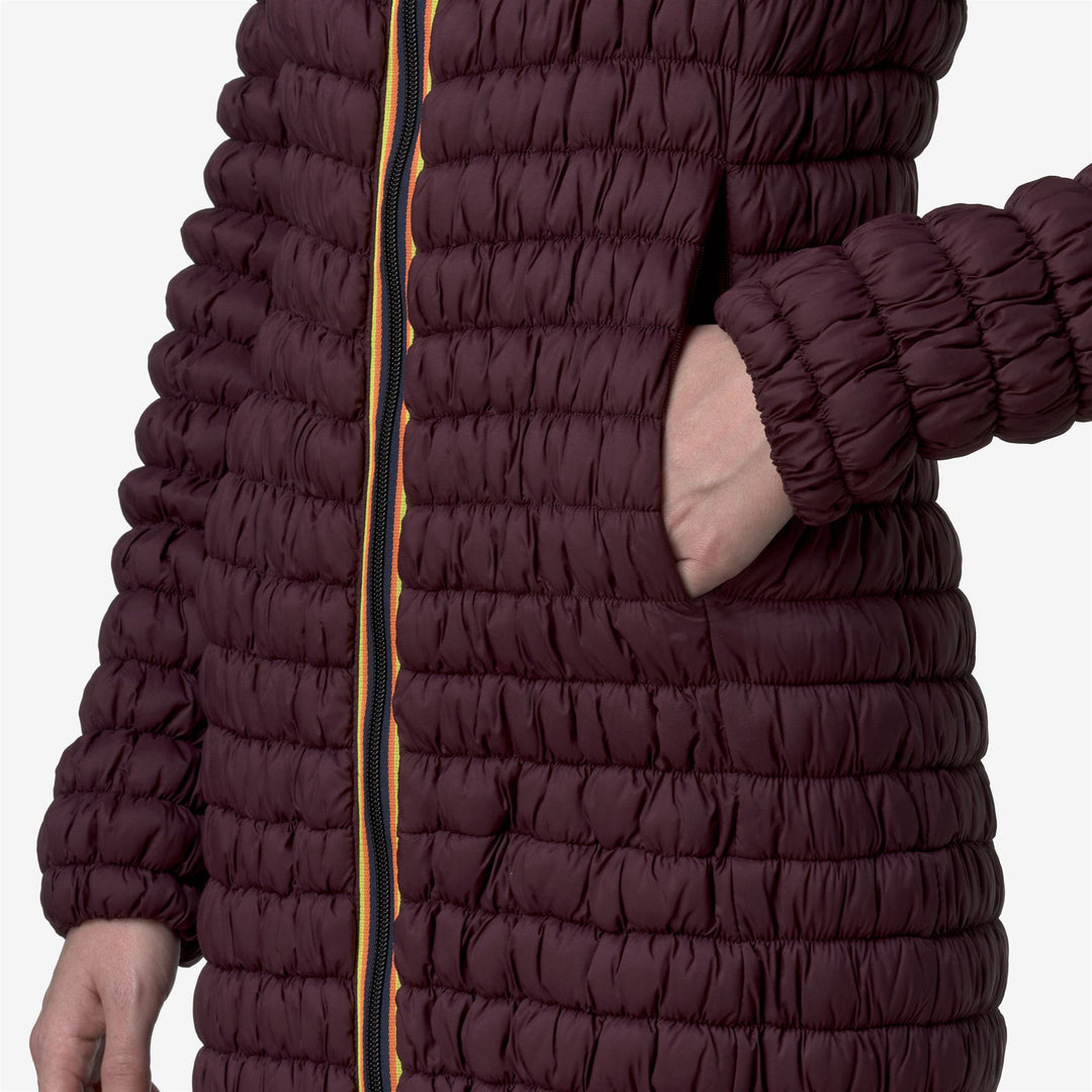 Red Women's Long Quilted Jacket with PrimaLoft Insulation main