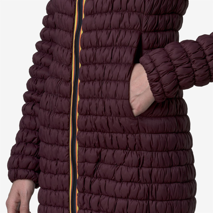 Red Women's Long Quilted Jacket with PrimaLoft Insulation 2