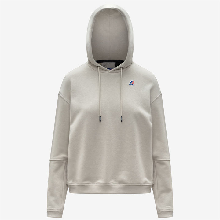 Beige women's lightweight fleece hoodie for outdoor activities 5