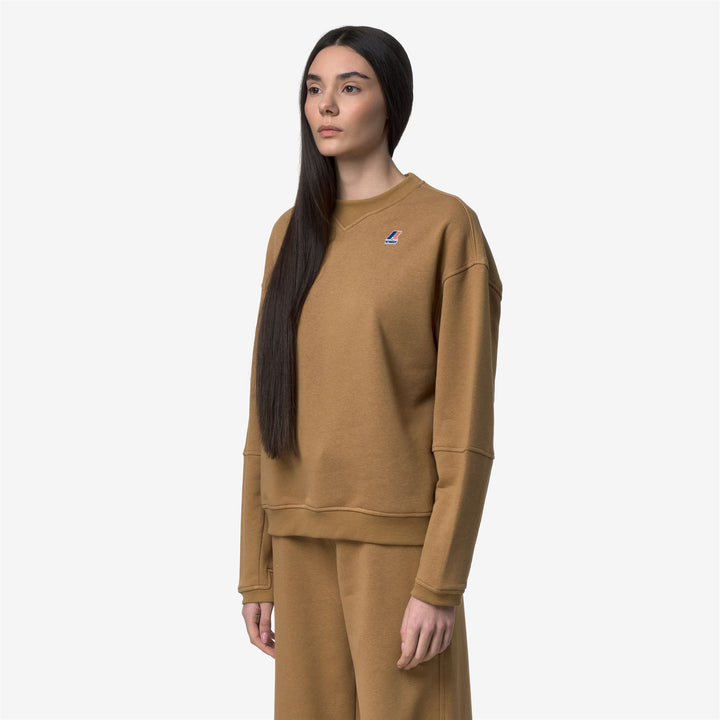 Brown Women's Lightweight Fleece Pullover Sweatshirt 4