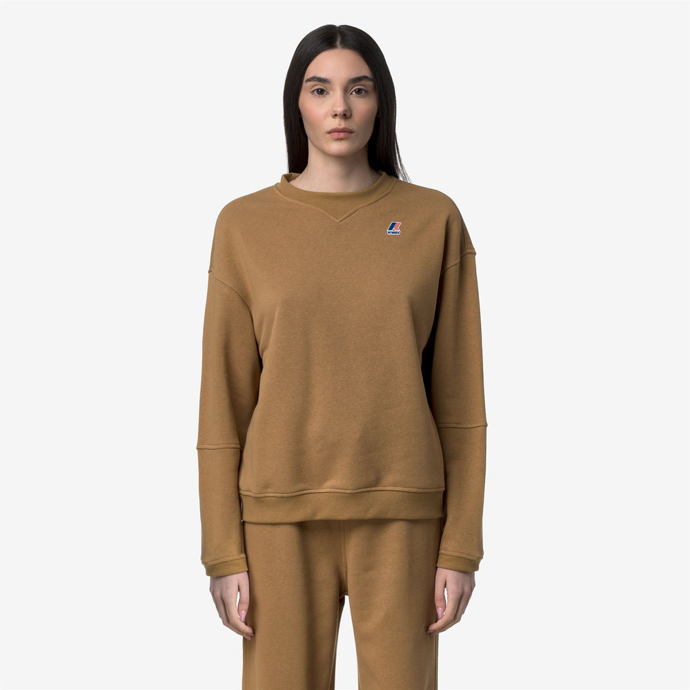 Brown Women's Lightweight Fleece Pullover Sweatshirt 02
