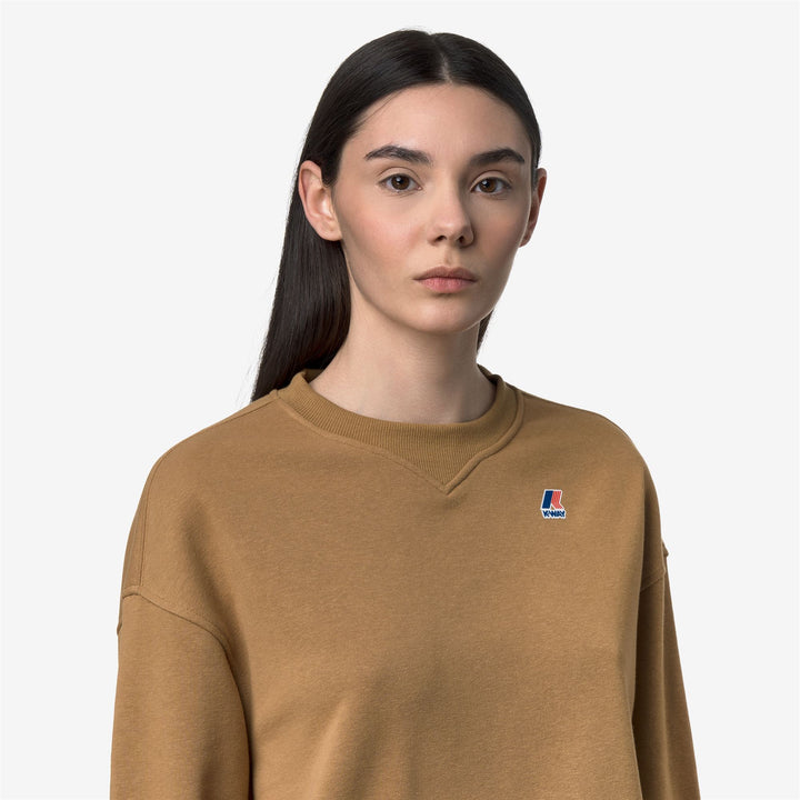 Brown Women's Lightweight Fleece Pullover Sweatshirt 2