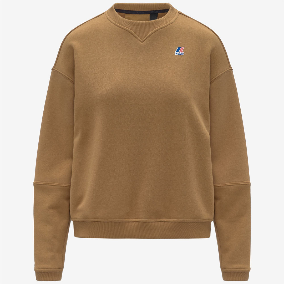 Brown Women's Lightweight Fleece Pullover Sweatshirt 01