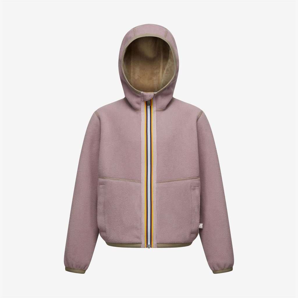 Fleece_Girl_P. LILY VELOUR POLAR DOUBLE_Jacket_Beige Taupe - Violet Dusty - Commercial 2