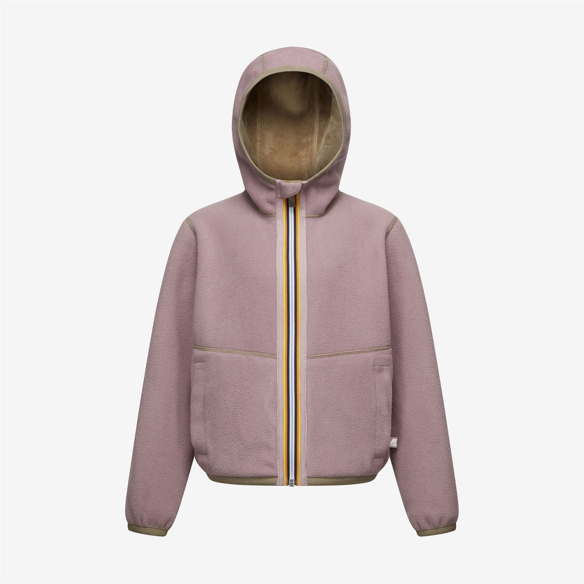 Fleece_Girl_P. LILY VELOUR POLAR DOUBLE_Jacket_Beige Taupe - Violet Dusty - Commercial 2