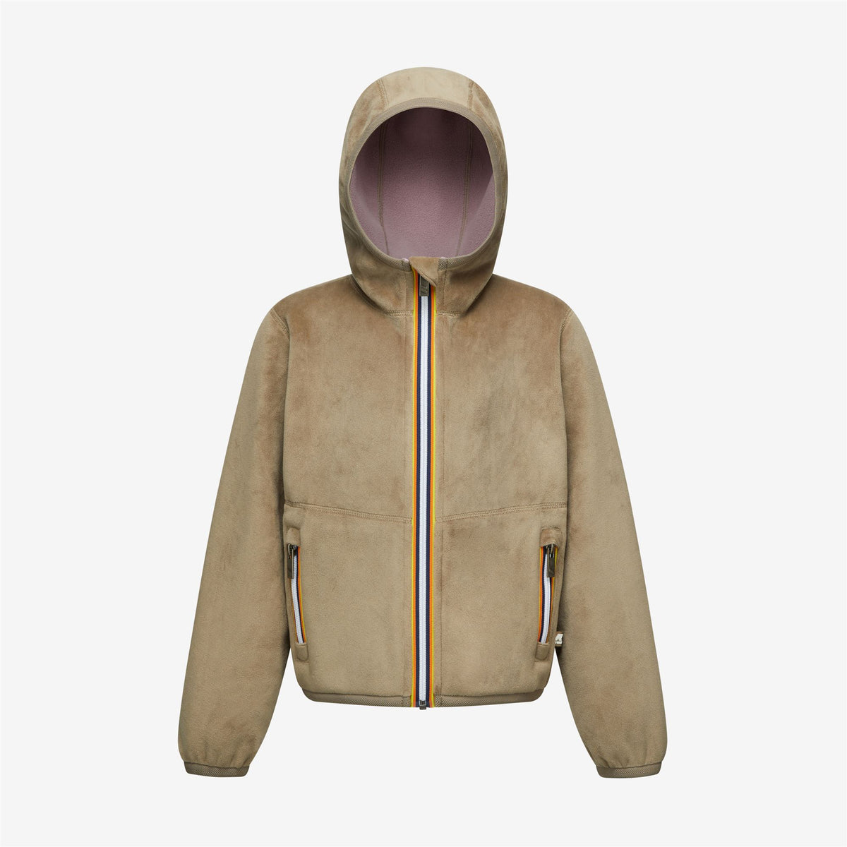 Fleece_Girl_P. LILY VELOUR POLAR DOUBLE_Jacket_Beige Taupe - Violet Dusty - Commercial 1