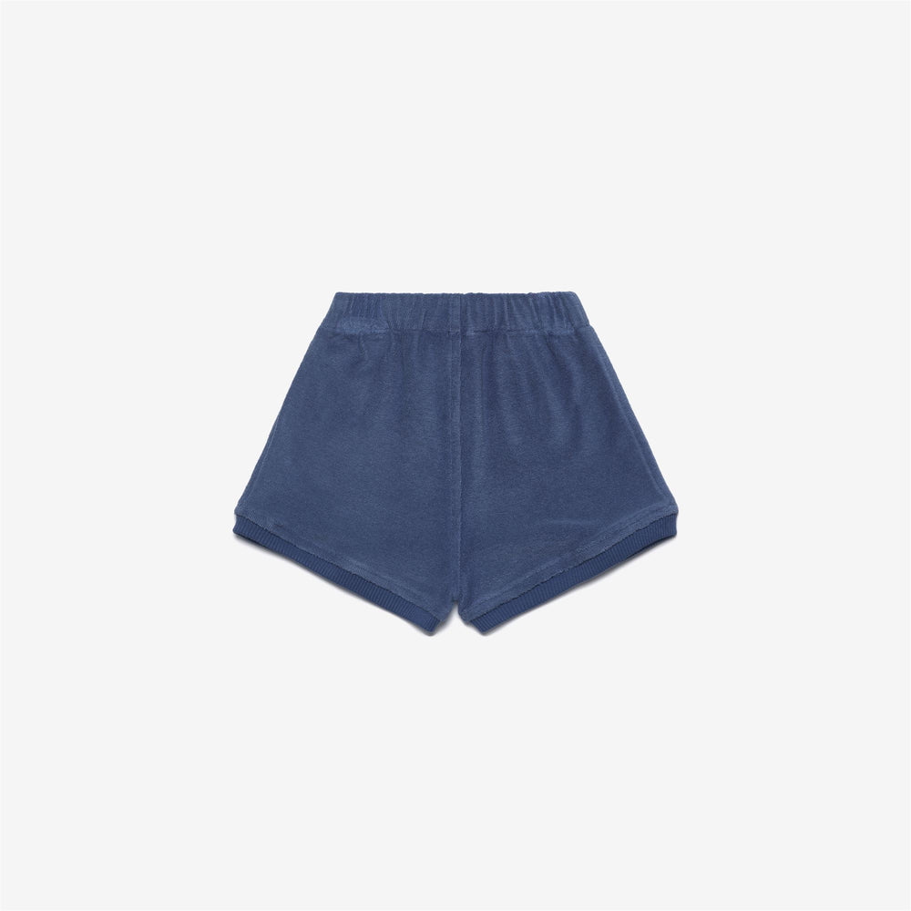 Shorts Kid unisex E. NOISETTE SPONGE Sport  Shorts BLUE FIORD Dressed Front (jpg Rgb)	