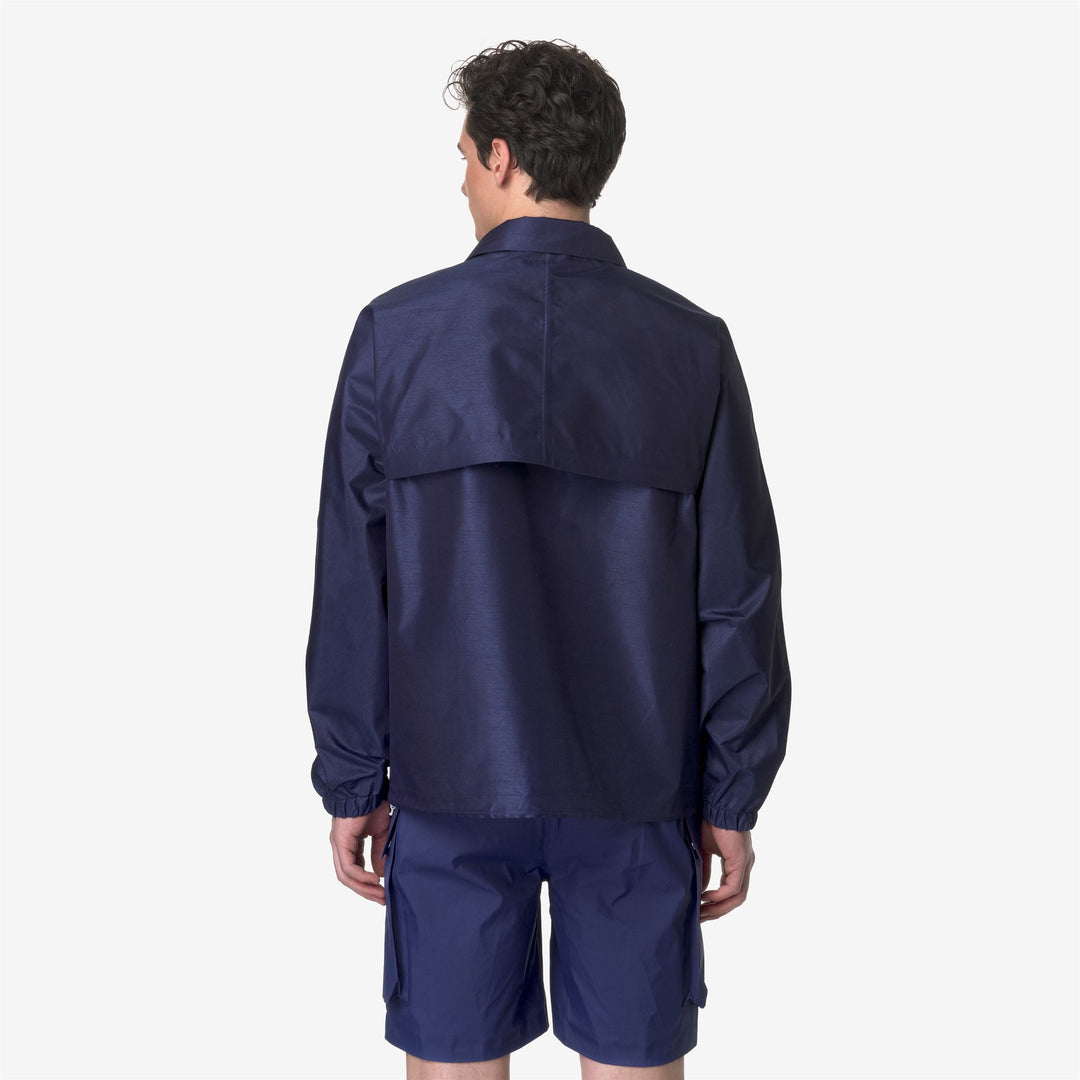 Jackets Man SHIREV SHANTUNG - LIKE 2L Short BLUE MD COBALT SHANTUNG Dressed Front Double		